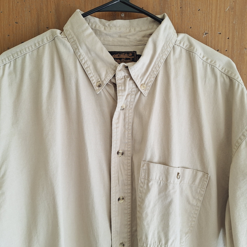Vintage Eddie Bauer Khaki Cotton Shirt Zimbabwe